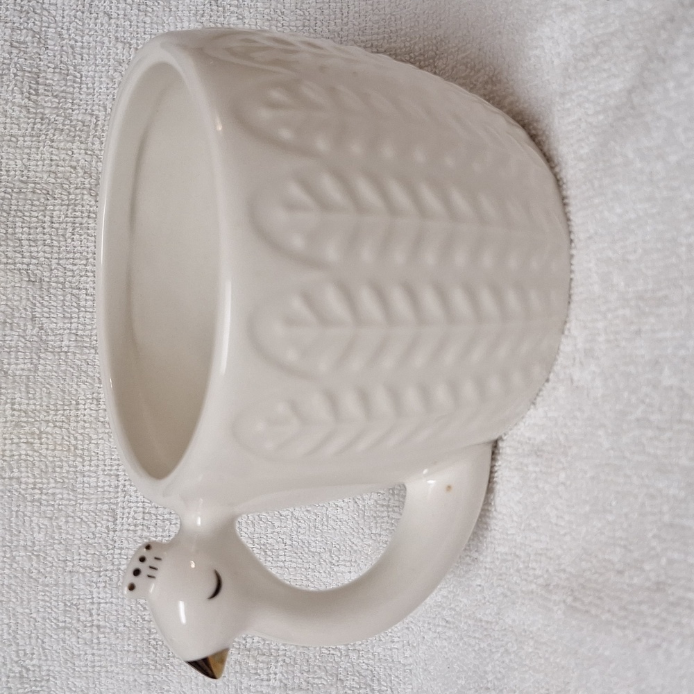 Opal House Stoneware‎ White Peacock Mug